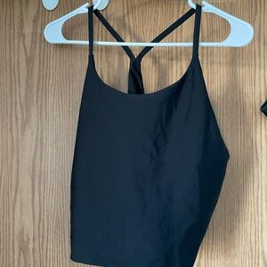 Longline black sports bra